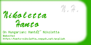 nikoletta hanto business card